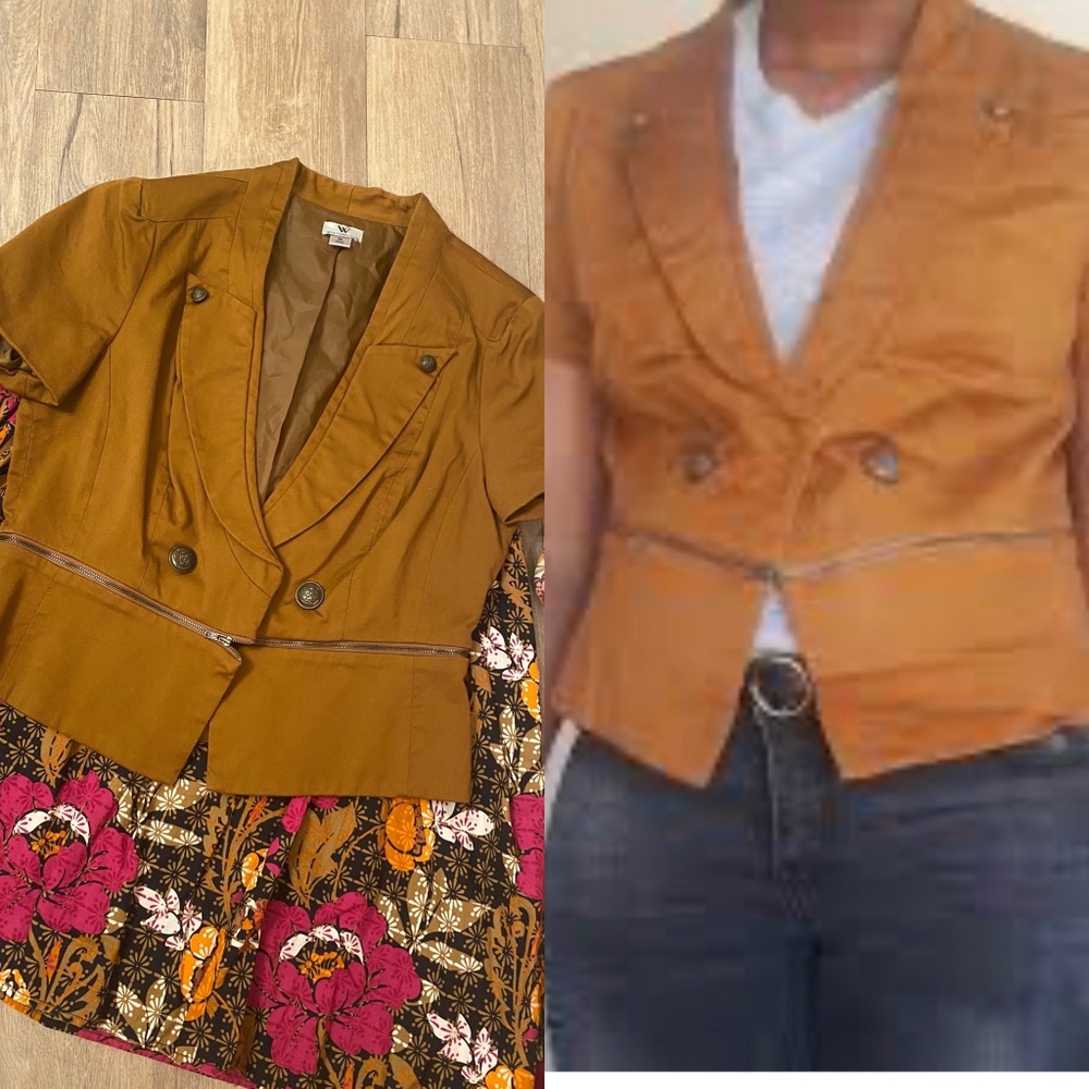 Brown Short Sleeve Women’s Jacket - Size Medium